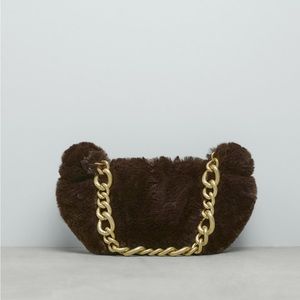 Zara Faux Fur Chain Shoulder Bag